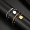 bracelet deux rangs medaille