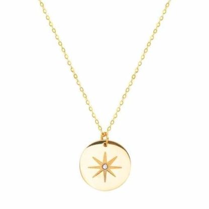 collier medaille etoile strass