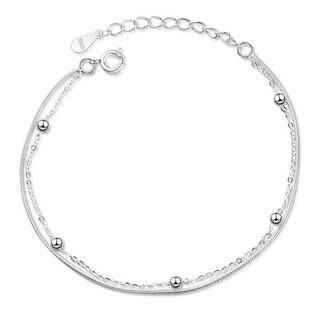 bracelet chaine perlee argent