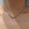 collier fantaisie croix argent 925