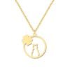 collier femme avec medaille chat