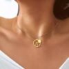 collier femme medaille chat