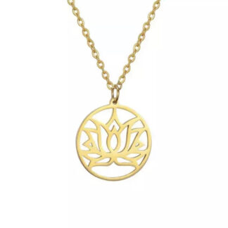 collier medaille lotus