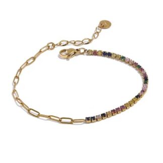 bracelet zircon multicolore