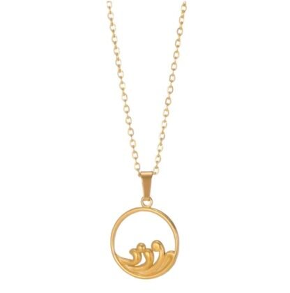 collier medaille vague