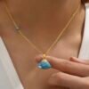 collier pendentif turquoise
