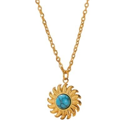 Collier soleil pierre