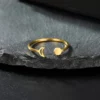 bague lune acier inoxydable